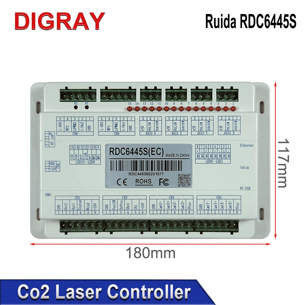 DIGRAY Ruida RDC6445G CO2 Laser Control Card Motherboard For CNC Laser Cutting Machine Control System RDC6445S