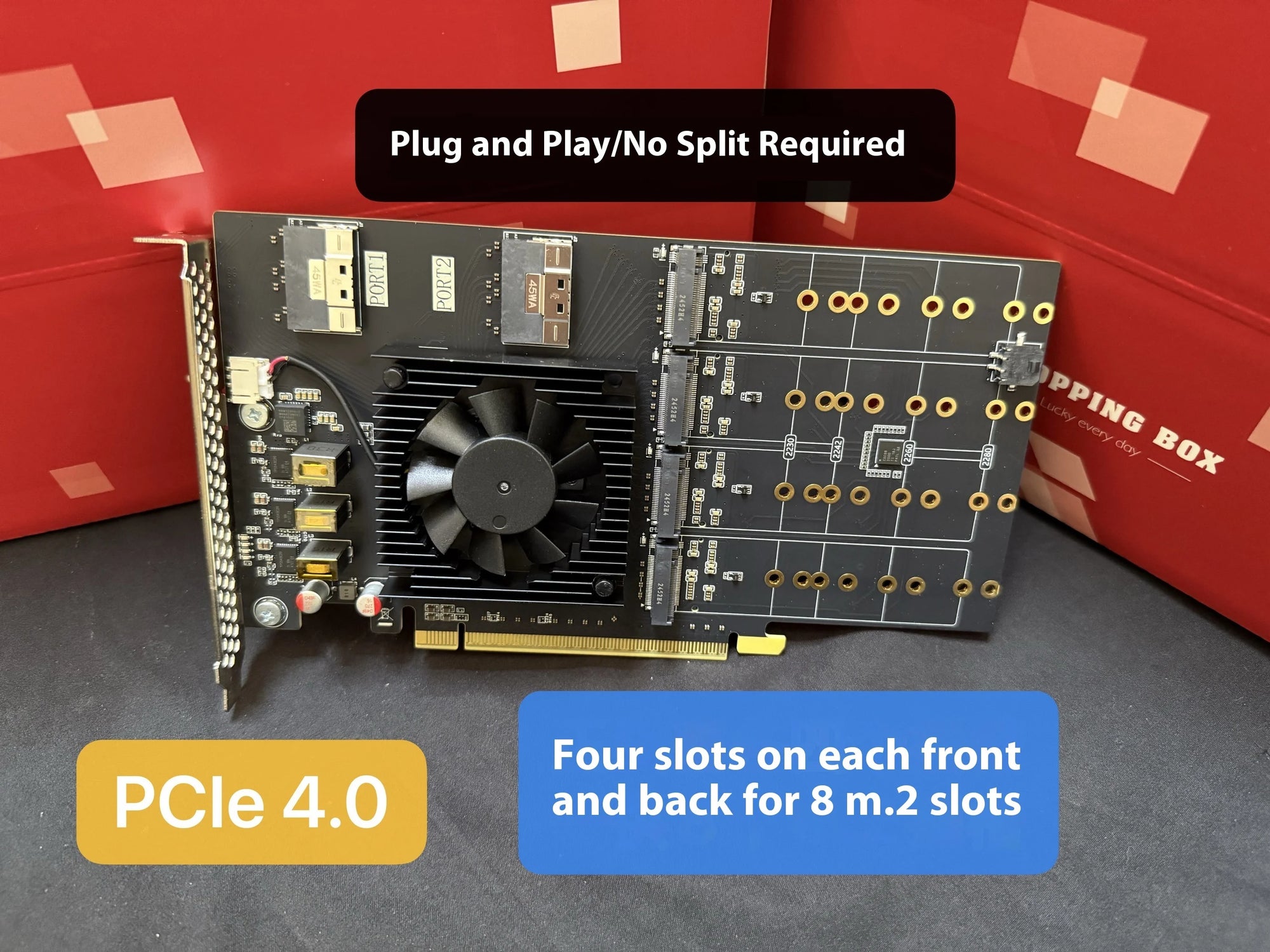PCIe 4.0 to 8 M.2 SSD expansion cards, no need to split the main board