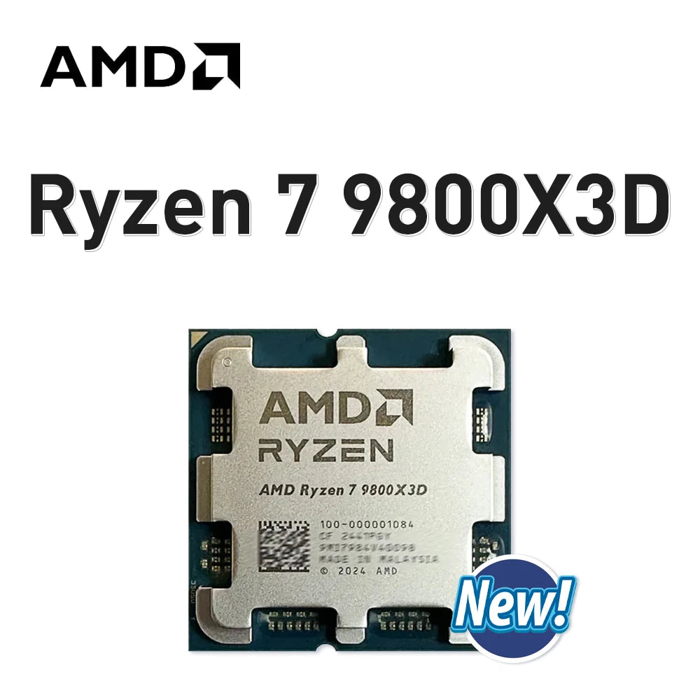 AMD Ryzen 7 9800X3D 4.7GHz 8-Core 16-Thread R7 9800X3D 4NM L3=96M Processor 120W Socket AM5 DDR5 NEW but without fan