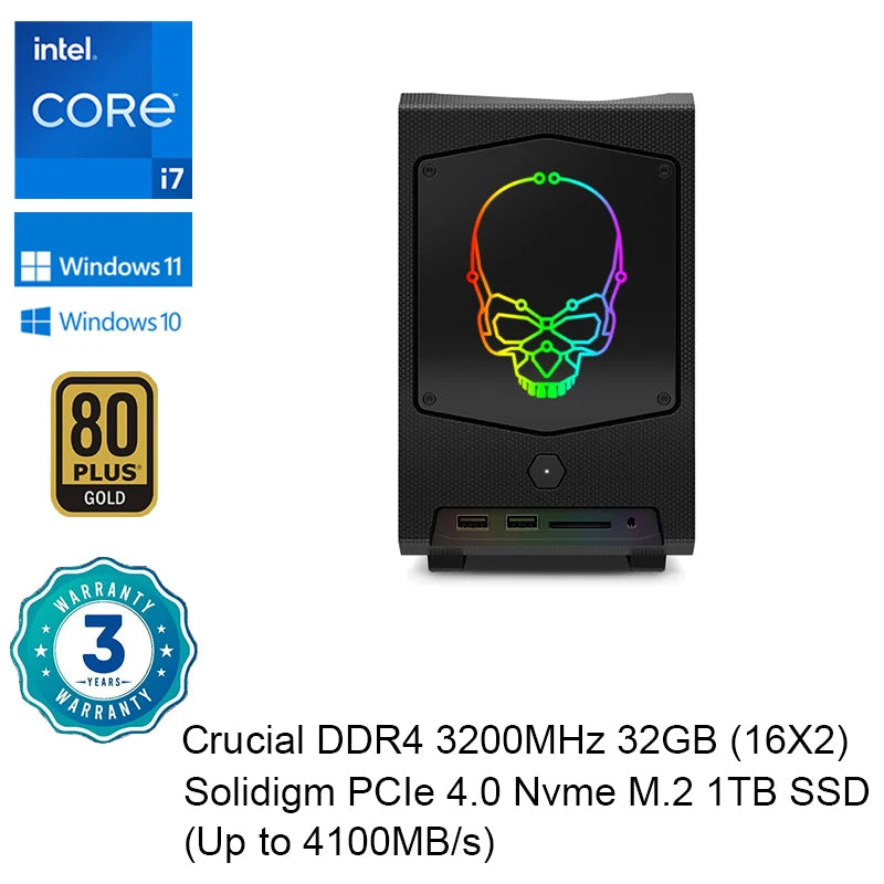 Intel NUC 11th NUC11BTMi7 Core i7-11700B Processor 4.8GHz UHD Graphics Mini PC Window 11 Thunderbolt 4 WiFi 6E Bluetooth 5.2