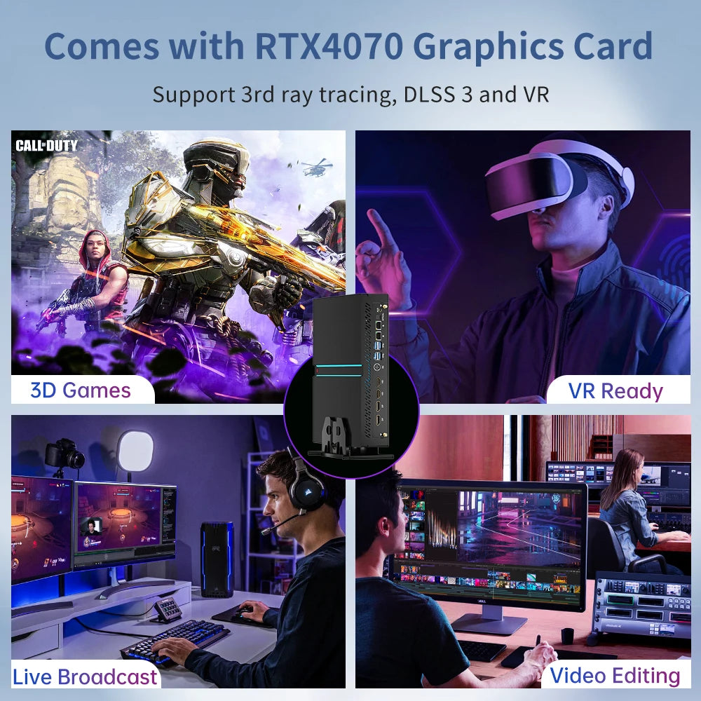 MSECORE MV300 Intel core i9-13900F RTX4070 Dedicated Card Gaming Mini PC Windows 11 Desktop Computer DDR5 PCIE4.0 WiFi6E/BT5.3