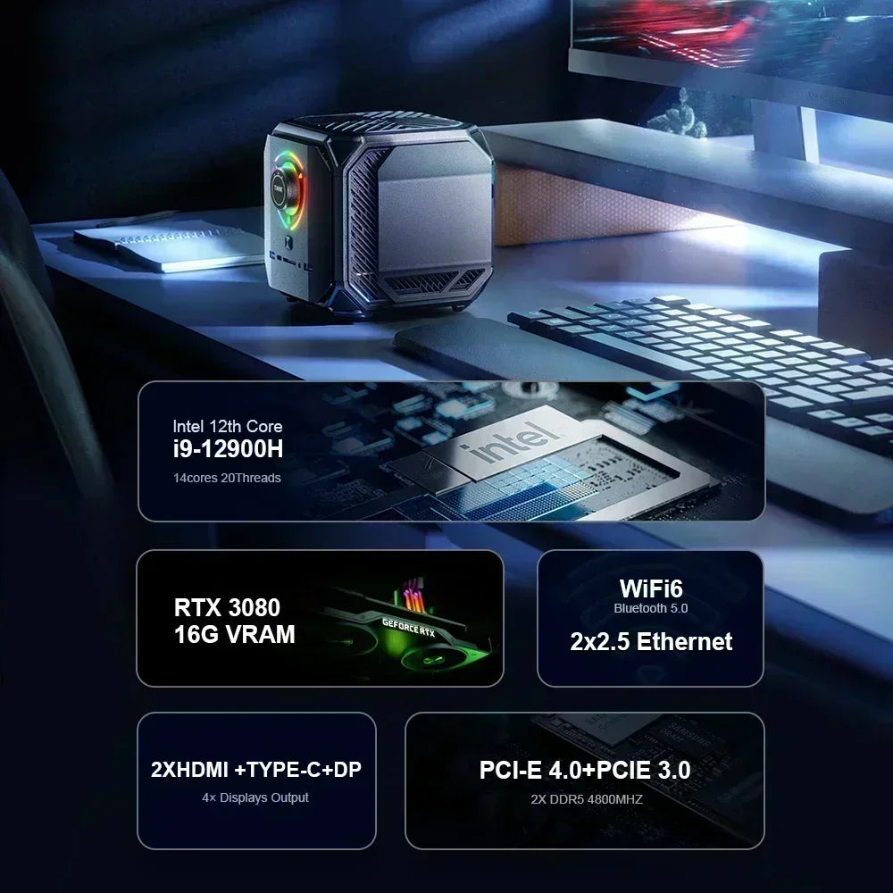 Chatreey TANK Mini PC Nvidia 4060 8G Intel Core I9 12900H I7 12700H Gaming Desktop Computer PCIE 4.0 Wifi 6 BT5.0