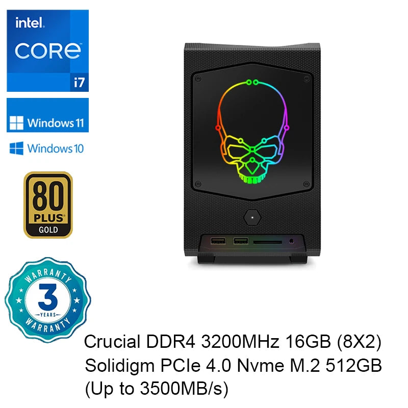 Intel NUC 11th NUC11BTMi7 Core i7-11700B Processor 4.8GHz UHD Graphics Mini PC Window 11 Thunderbolt 4 WiFi 6E Bluetooth 5.2