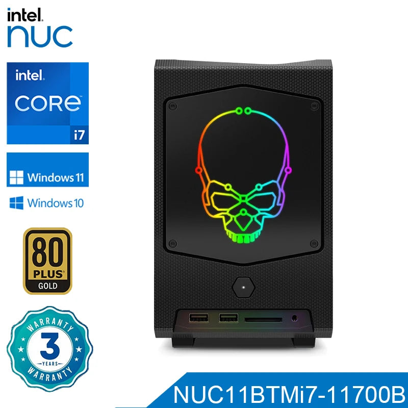Intel NUC 11th NUC11BTMi7 Core i7-11700B Processor 4.8GHz UHD Graphics Mini PC Window 11 Thunderbolt 4 WiFi 6E Bluetooth 5.2