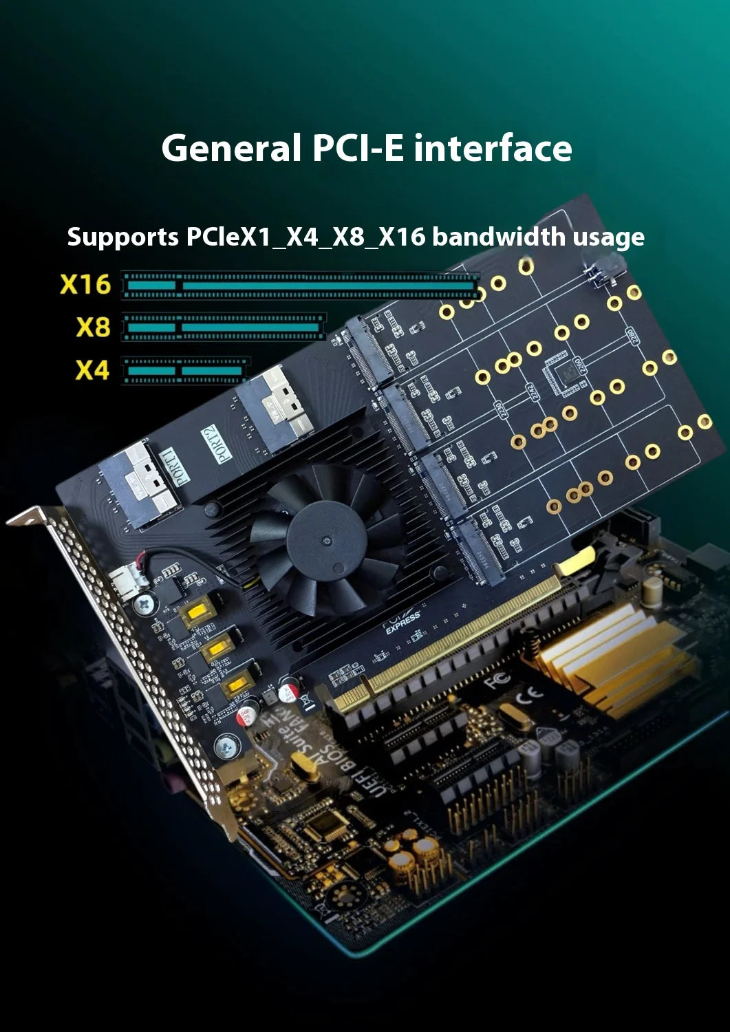 PCIe 4.0 to 8 M.2 SSD expansion cards, no need to split the main board