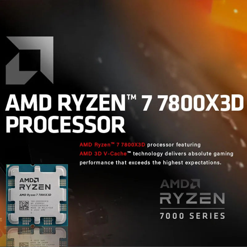 New AMD Ryzen 7 7800X3D CPU RYZEN Processor 8 Core 16 Thread 120W 5nm Socket AM5 Procesador 라이젠 процессор PC Gamer Kit Ryzen