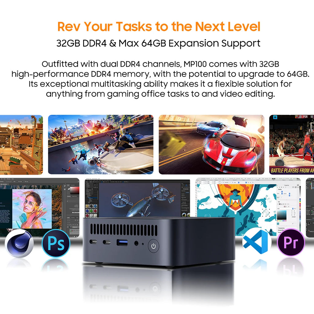 [World Premiere] Blackview Mini PC MP100 AMD R7 5825U Mini PC 8-Core 16-thread 16GB /32GB DDR4 512GB/1TB SSD Mini Computer PC