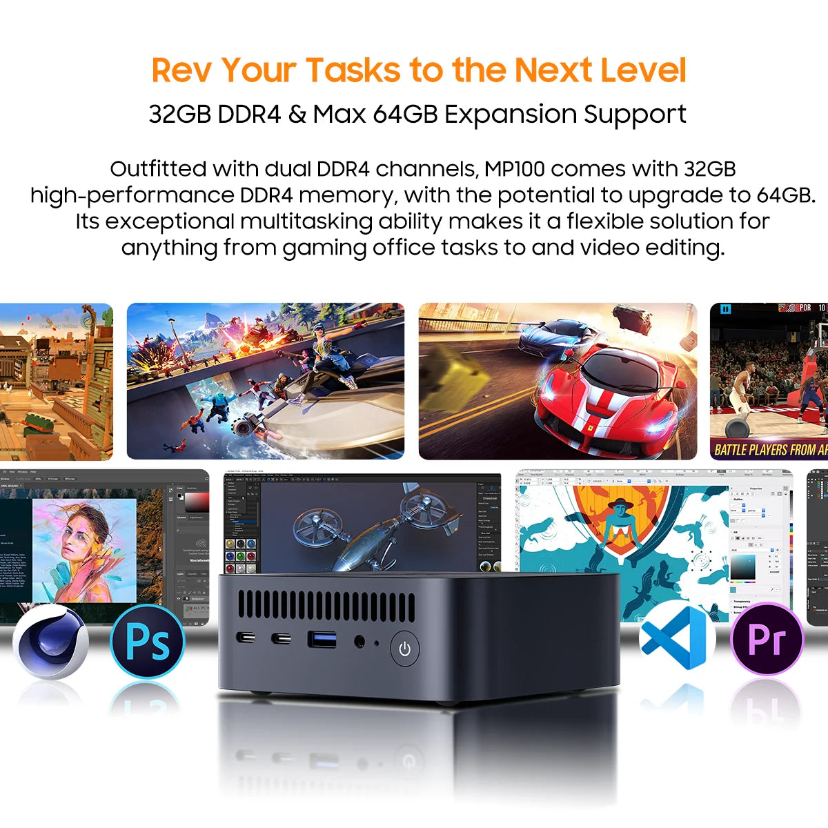 [World Premiere] Blackview Mini PC MP100 AMD R7 5825U Mini PC 8-Core 16-thread 16GB /32GB DDR4 512GB/1TB SSD Mini Computer PC