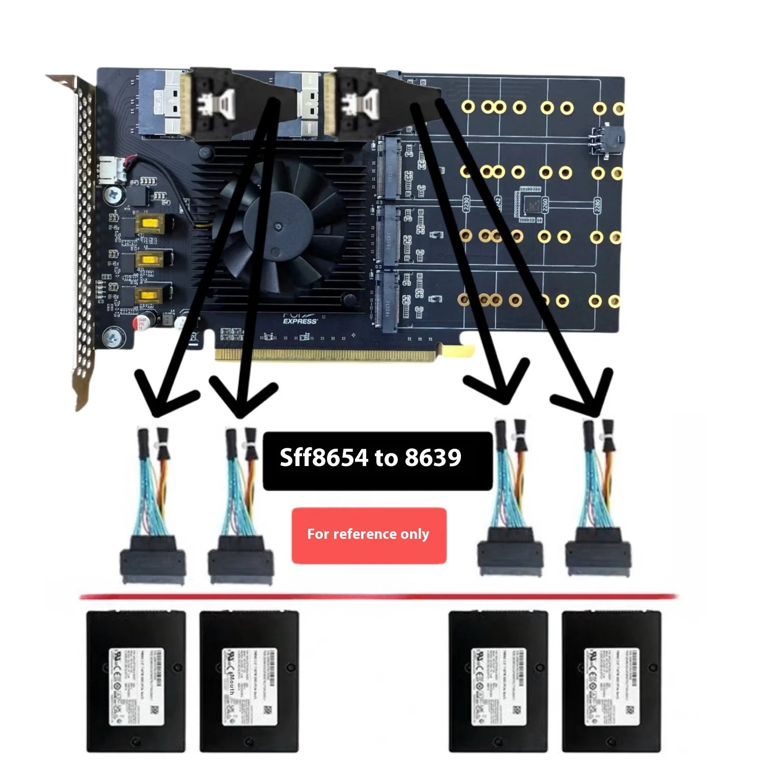 PCIe 4.0 to 8 M.2 SSD expansion cards, no need to split the main board