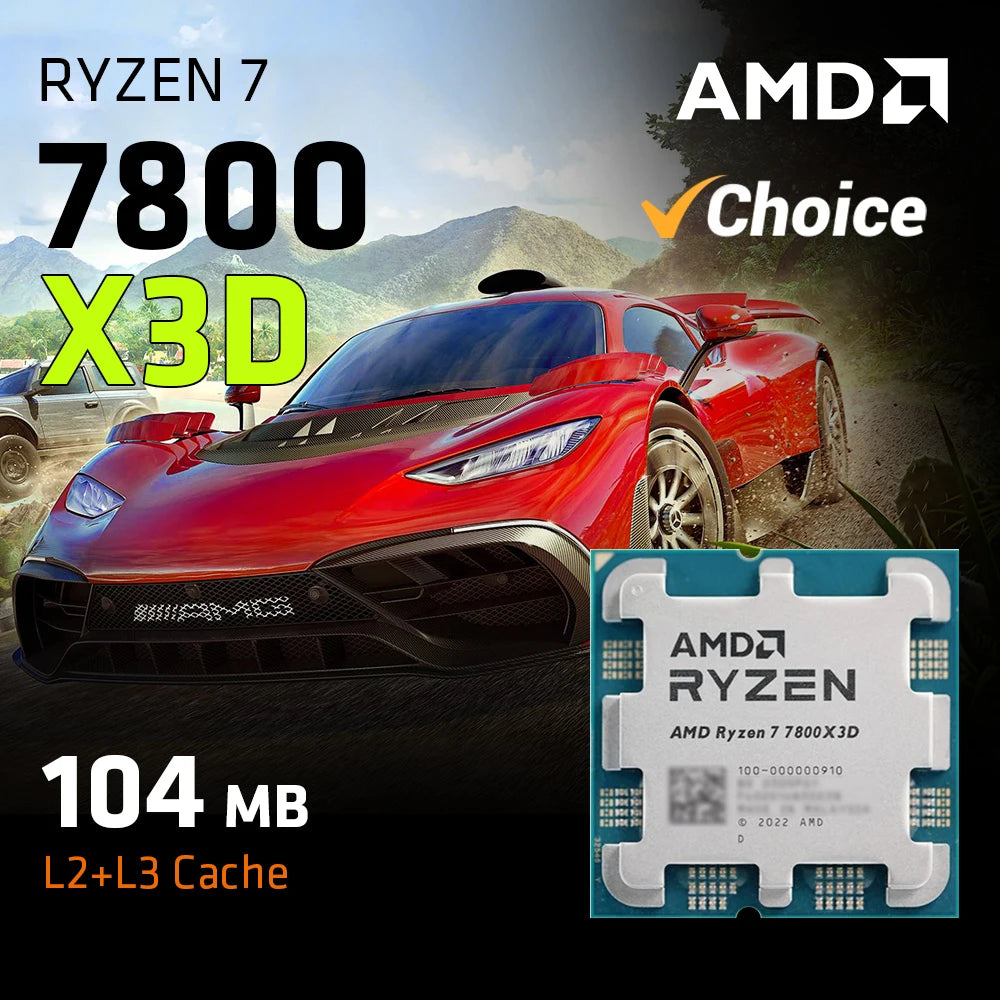 New AMD Ryzen 7 7800X3D CPU RYZEN Processor 8 Core 16 Thread 120W 5nm Socket AM5 Procesador 라이젠 процессор PC Gamer Kit Ryzen